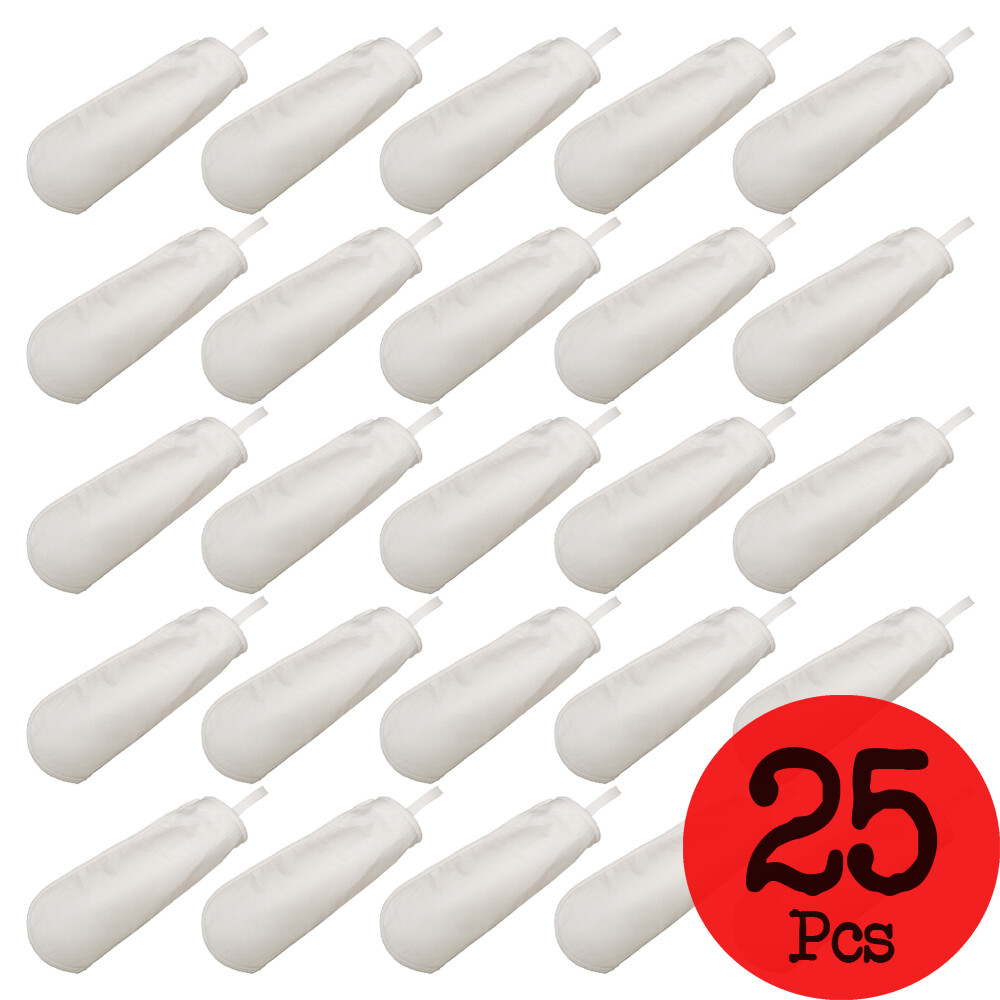 LOT of 25 PRM #4 Size 0.5 Micron Liquid Filter Bags Polyester Felt with SS Ring
