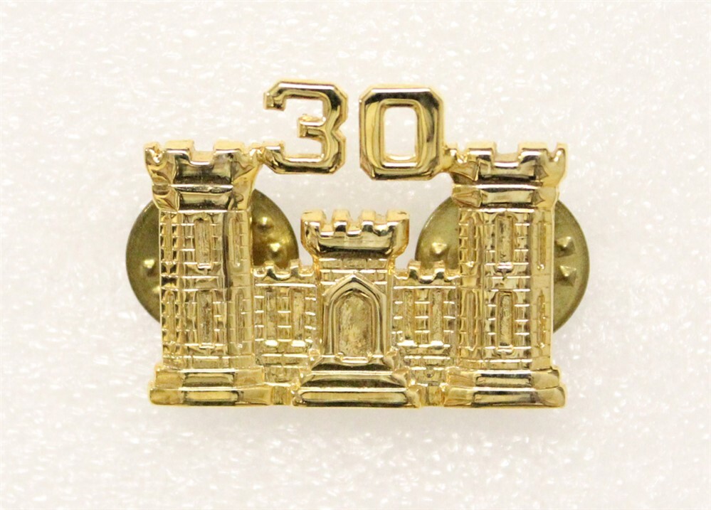 Army Officer's Collar Pin: 30th Engineer Battalion - c/b, nhm