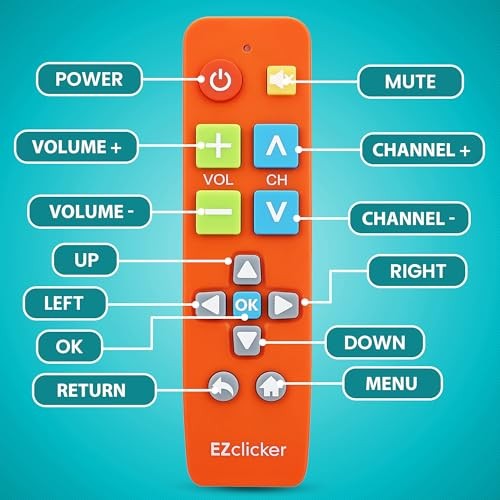 Big Button Universal TV Remote () Simple Easy to Use, Great for Seniors, Orange