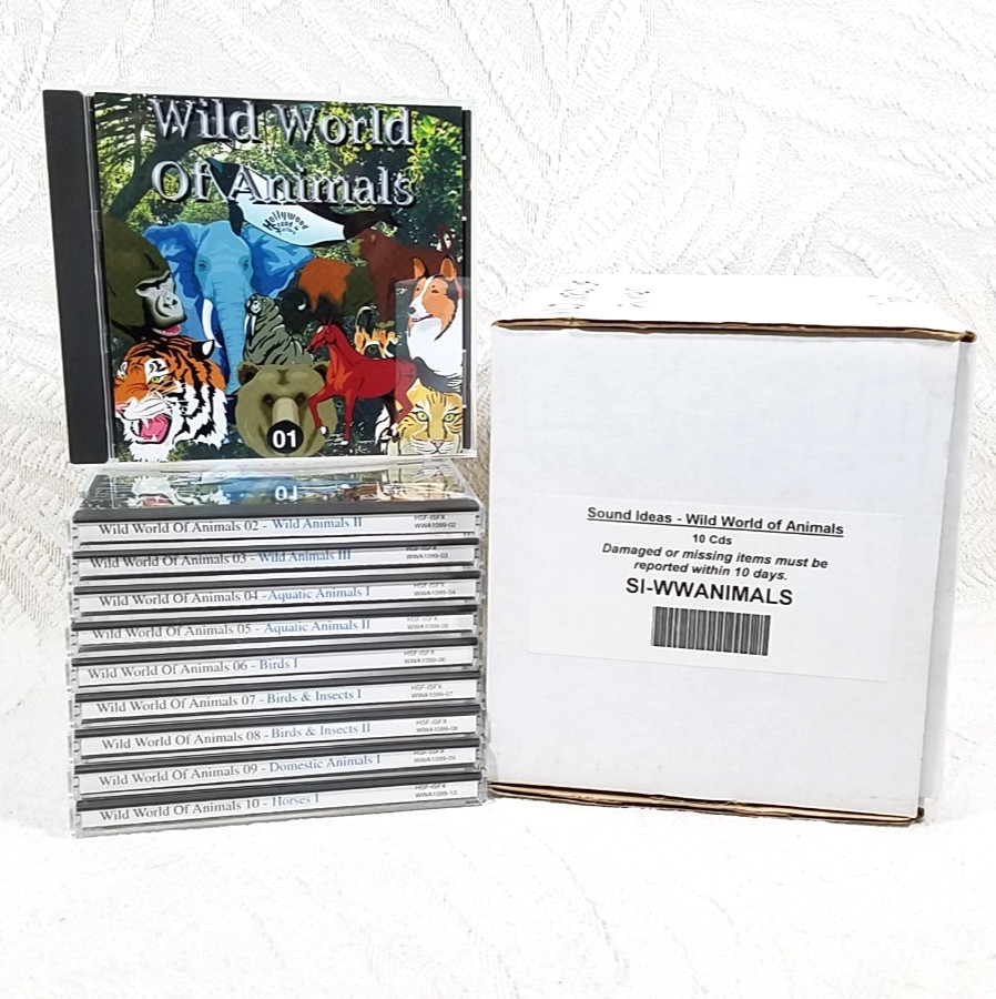 SOUND IDEAS WILD WORLD OF ANIMALS SPECIAL FX SOUND EFFECTS LIBRARY 10 CDs