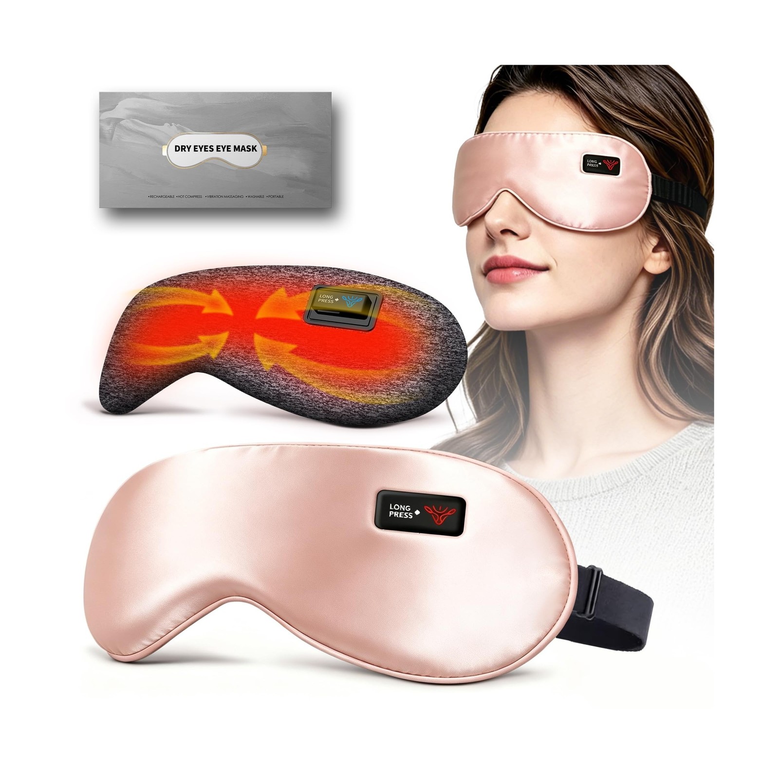 Cordless Heated Eye Mask for Dry Eyes, Precise Heating Fits Eye... USA FAST SHIP