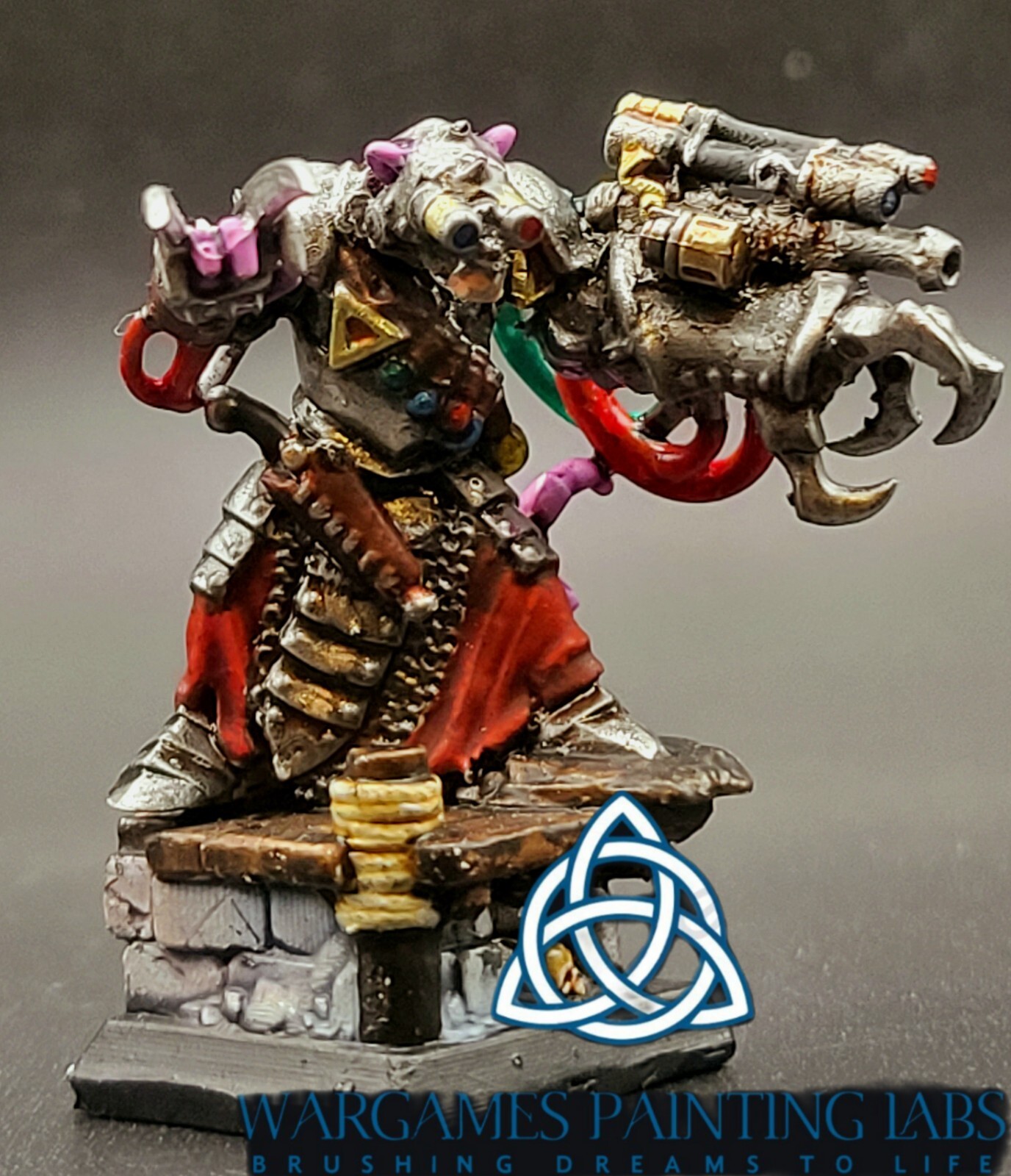 Handpainted Skaven Warp engineer  Mordheim AoS Handcrafted Collectible Figure