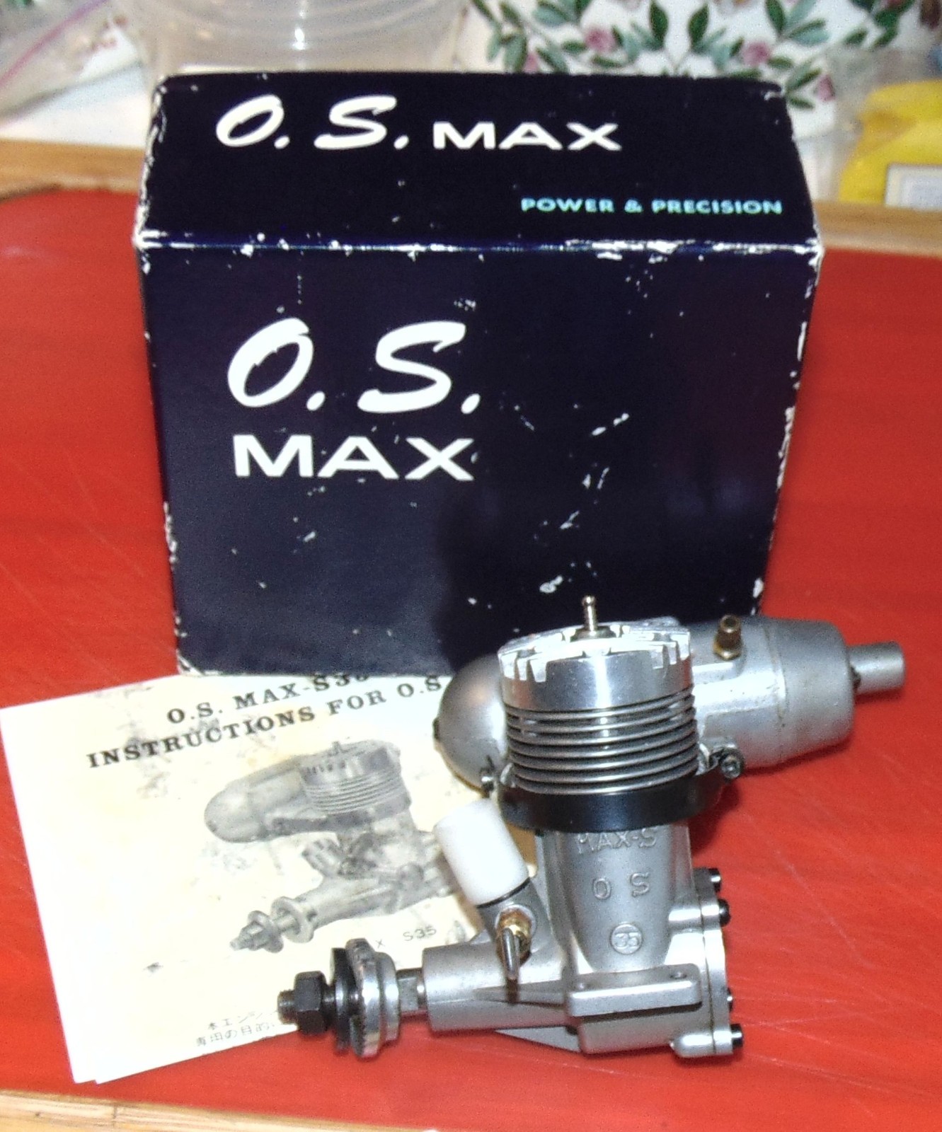 OS Max 35 CL Stunt Model Airplane Engine, cleaned with box .