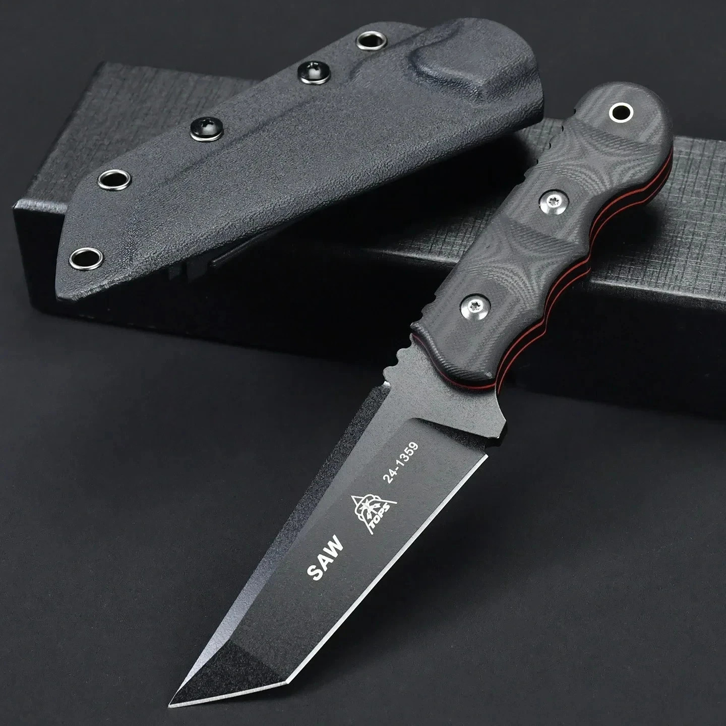 TOPS Advanced Tactical Knife 8Cr13Mov Blade G10 Handle Multi-functional Emergenc