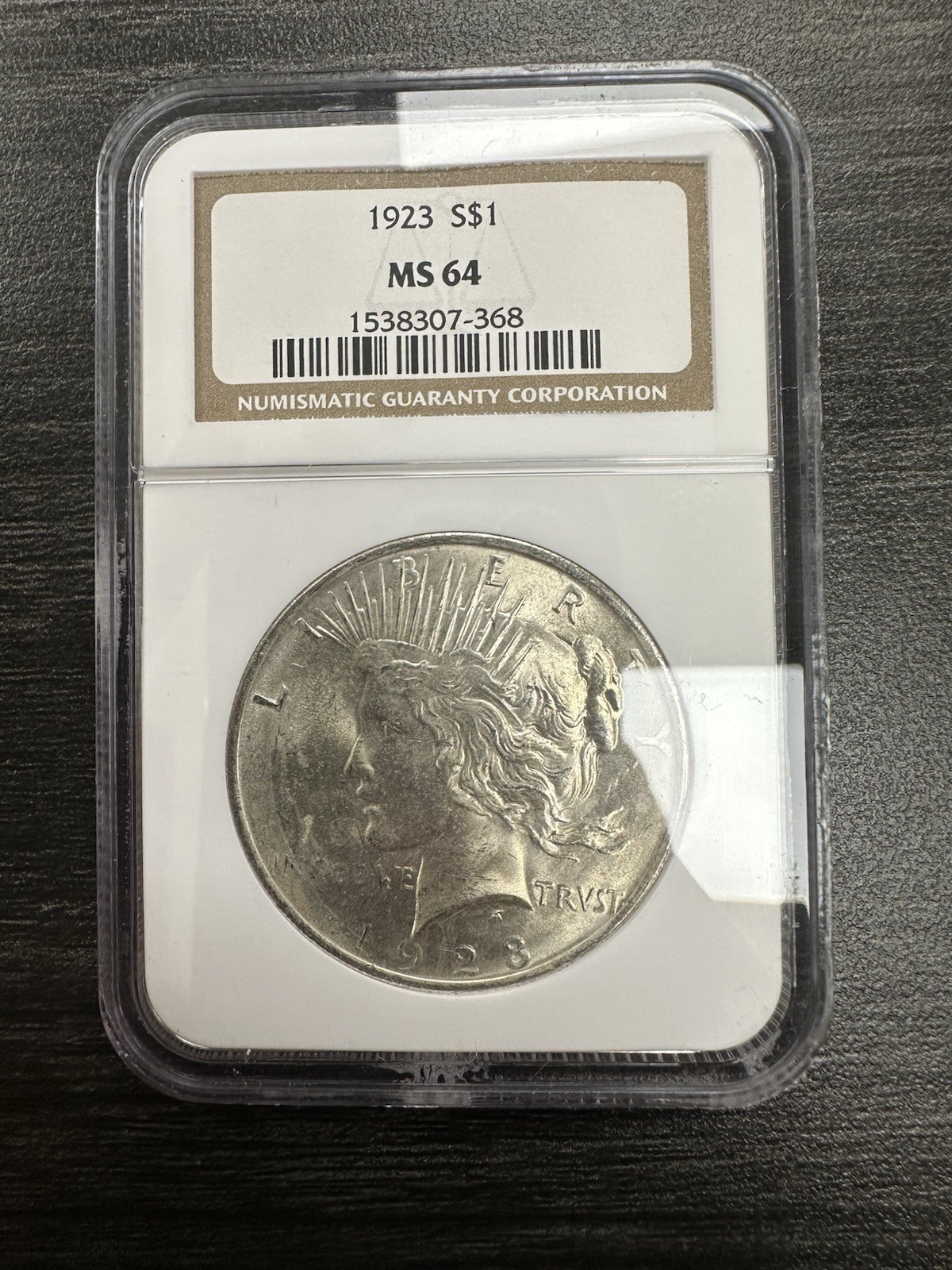 1923 NGC MS 64 Peace Silver Dollar United States of America $1 Coin -C24
