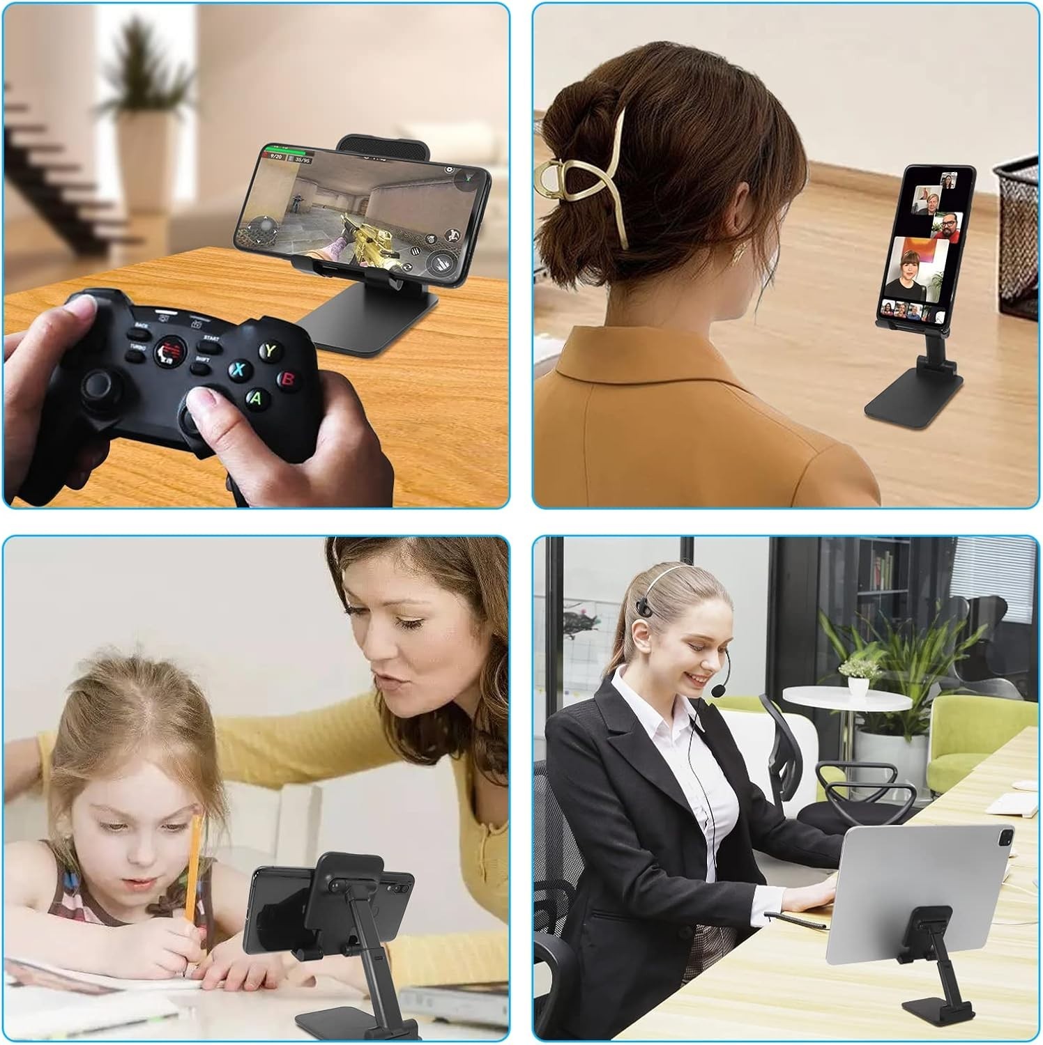 Amazon Basics Multi-Angle Portable Stand for iPad Tablet, E-reader and Black