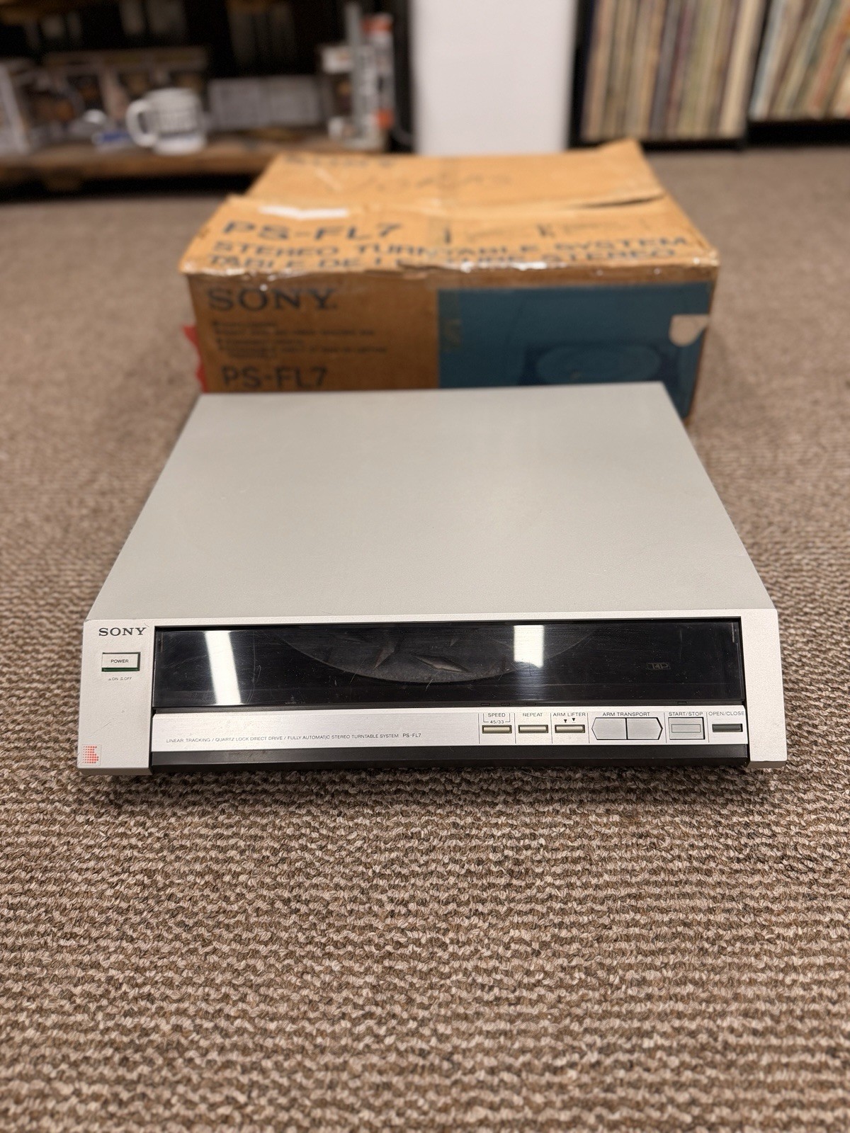 Sony PS-FL7 Front Loading Direct Drive Linear Tracking Turntable Tested Works