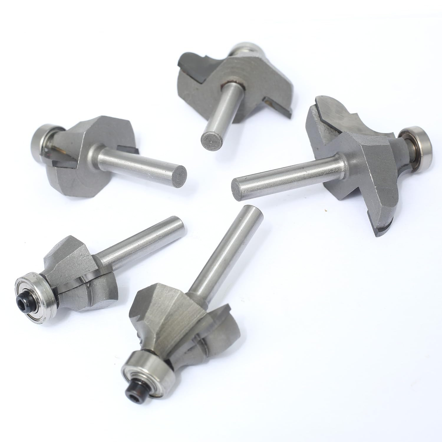 5Pcs Classical Ogee Bit,1/4" Shank,Cove&Bead Router Bits Cutting Depth 5/16",3/8