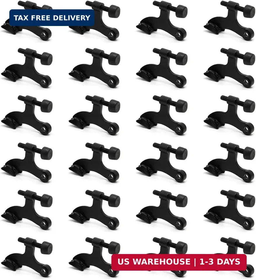 24 Pack Hinge Pin Black Door Stopper, Adjustable Heavy Duty Hinge Pin Door Stop