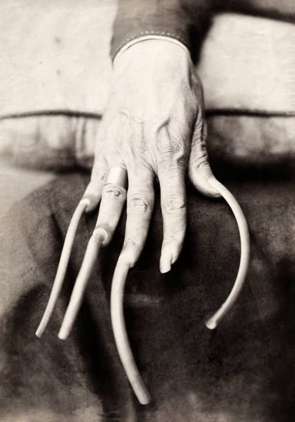 Chinese Fingernails 1910 Old Illustration Photo