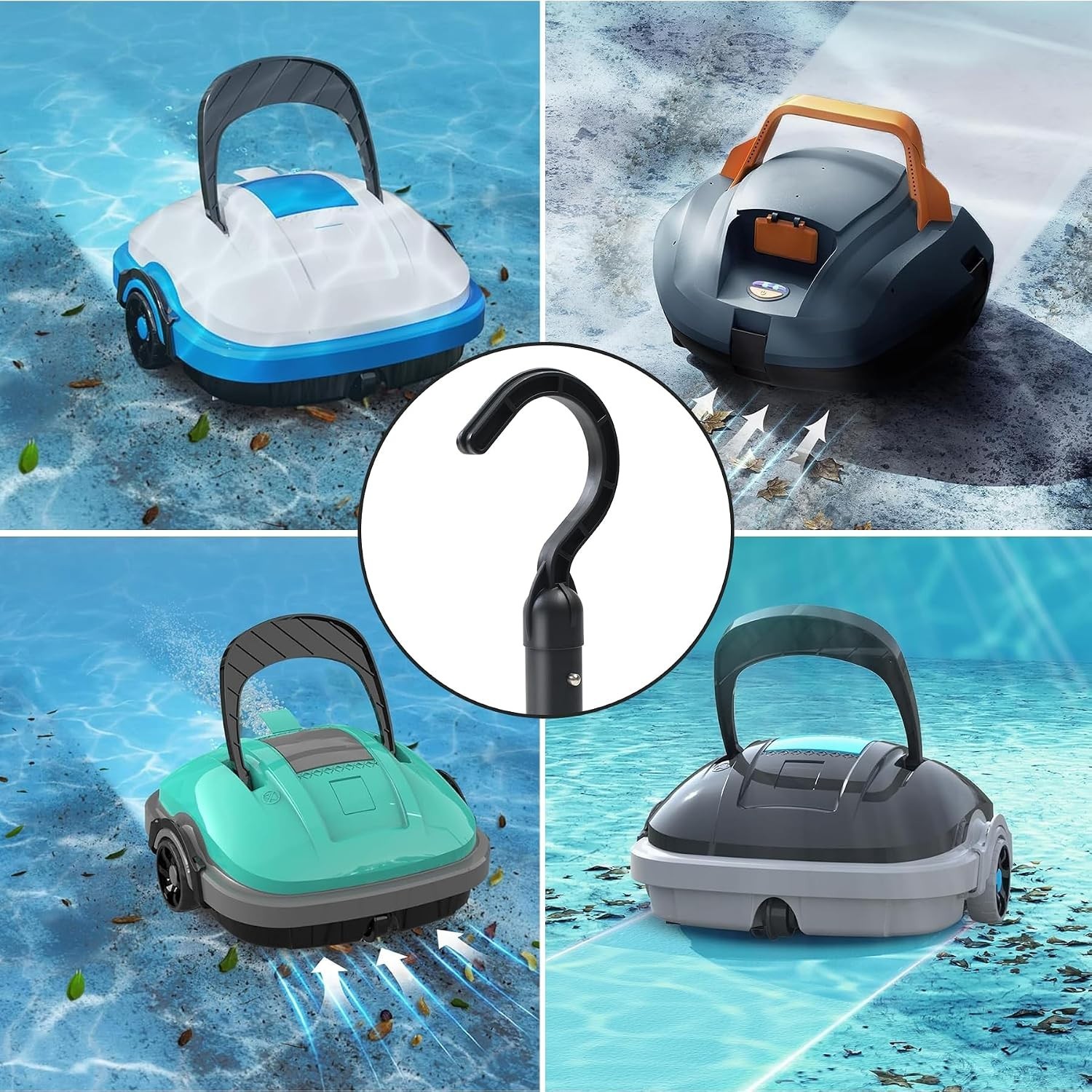 Universal Robotic Pool Cleaner Hook - Effortless Retrieval & Compatibility