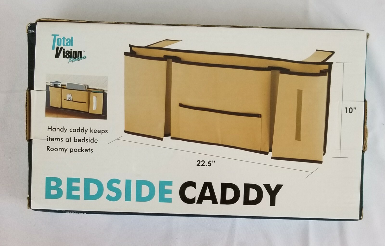Total Vision Bedside Caddy Cream Color 22.5" x 10" New in Box