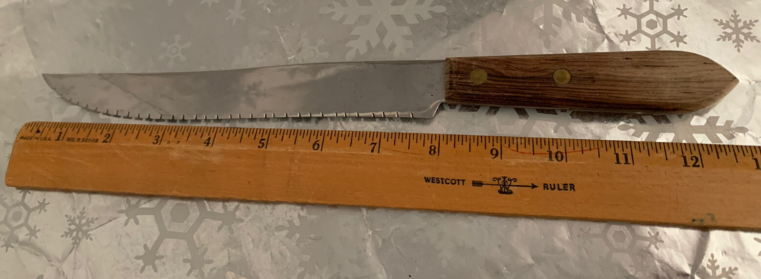 ❤️VINTAGE REAL KEEN STAINLESS STEEL SERATED FroZen Food Meat KNIFE 12.5” BLADE