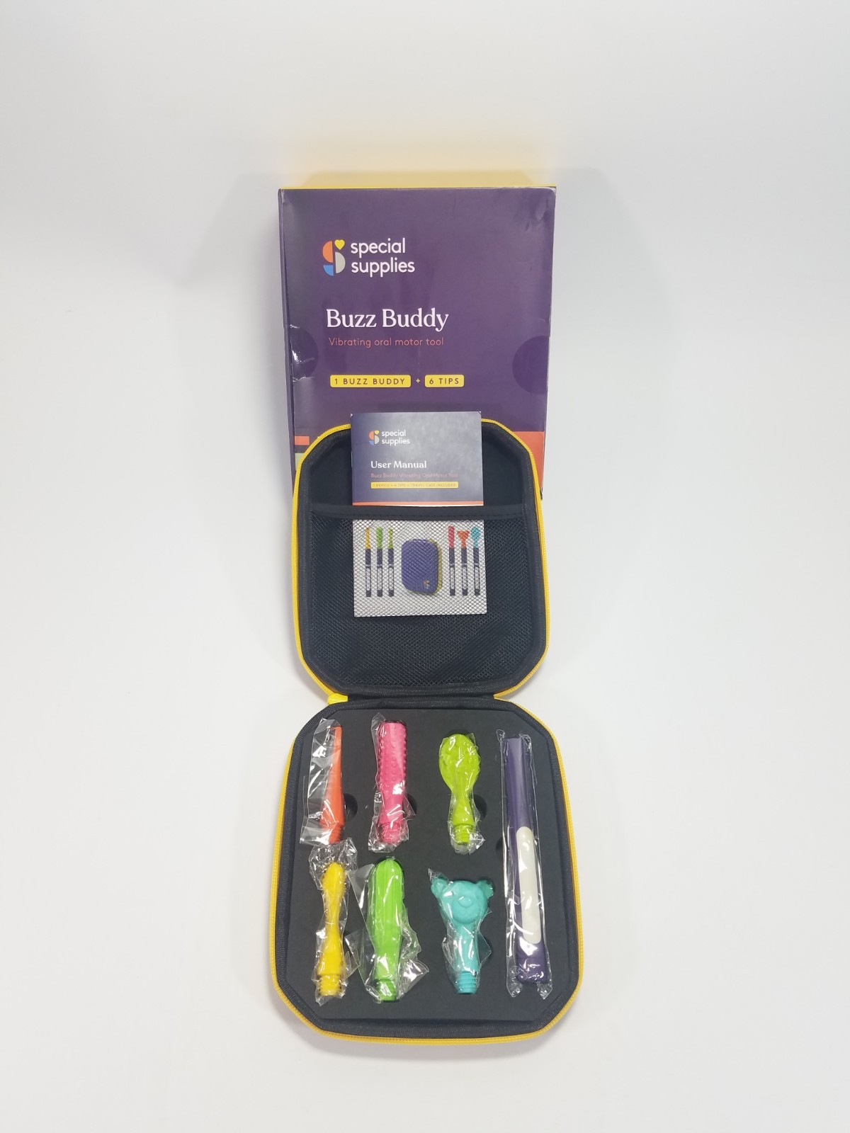 Special Supplies Buzz Buddy Vibrating Oral Motor Tool + 6 Silicone Tips New