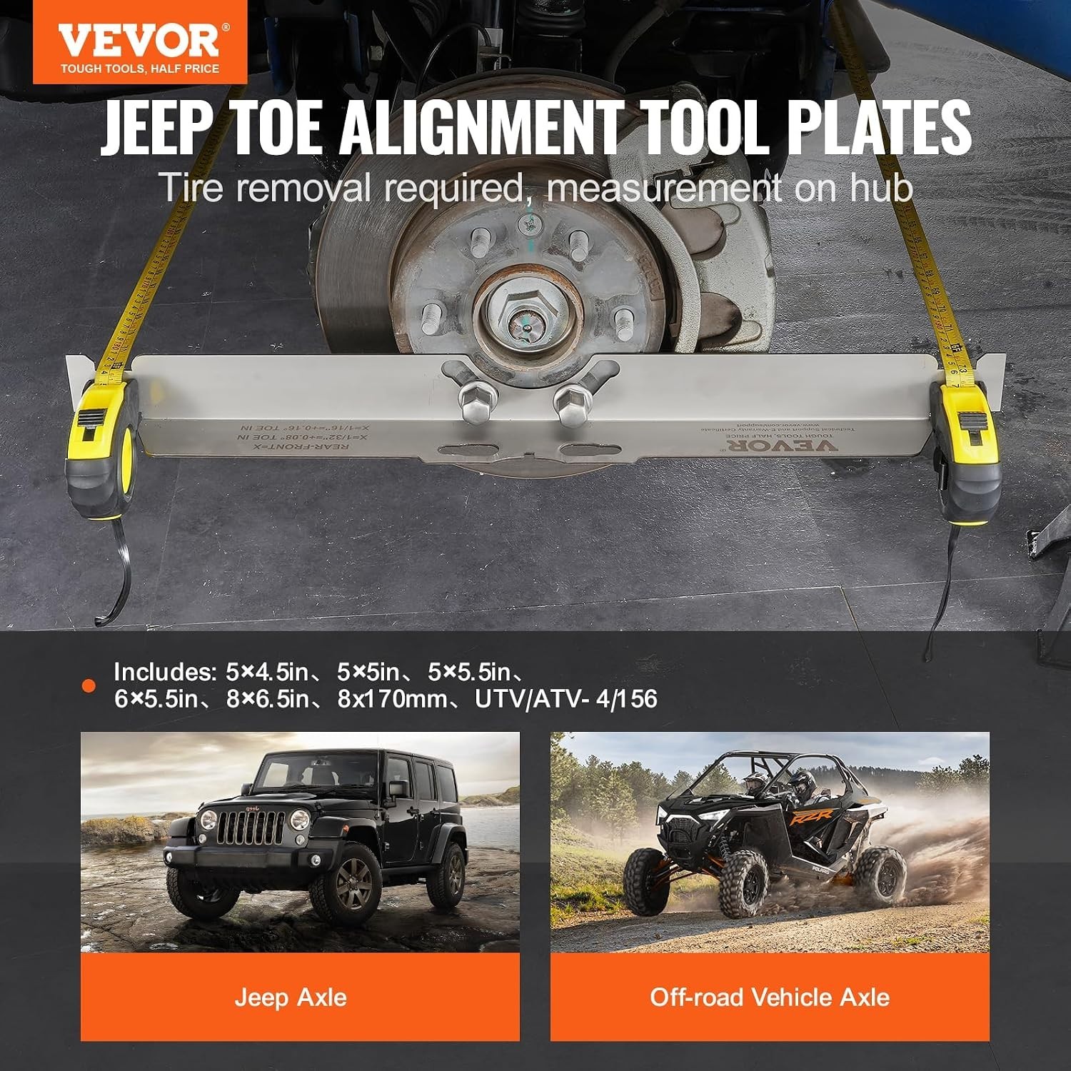2-Pack Toe Alignment Toe Plates, Stainless Steel Plate, Toe Angle Accurate Me...