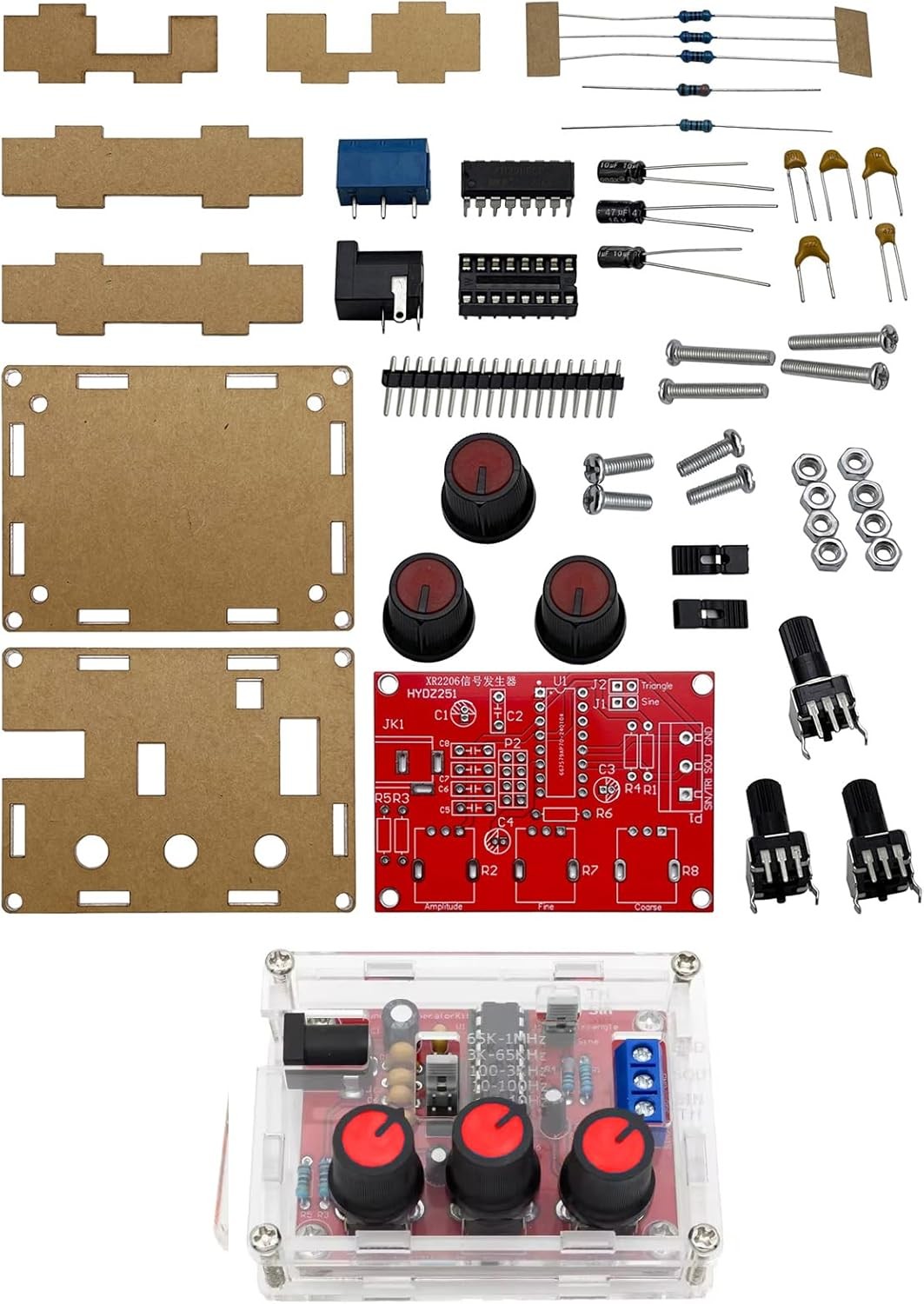 XR2206 High Precision Function Signal Generator DIY Kit Sine/Triangle/Square...