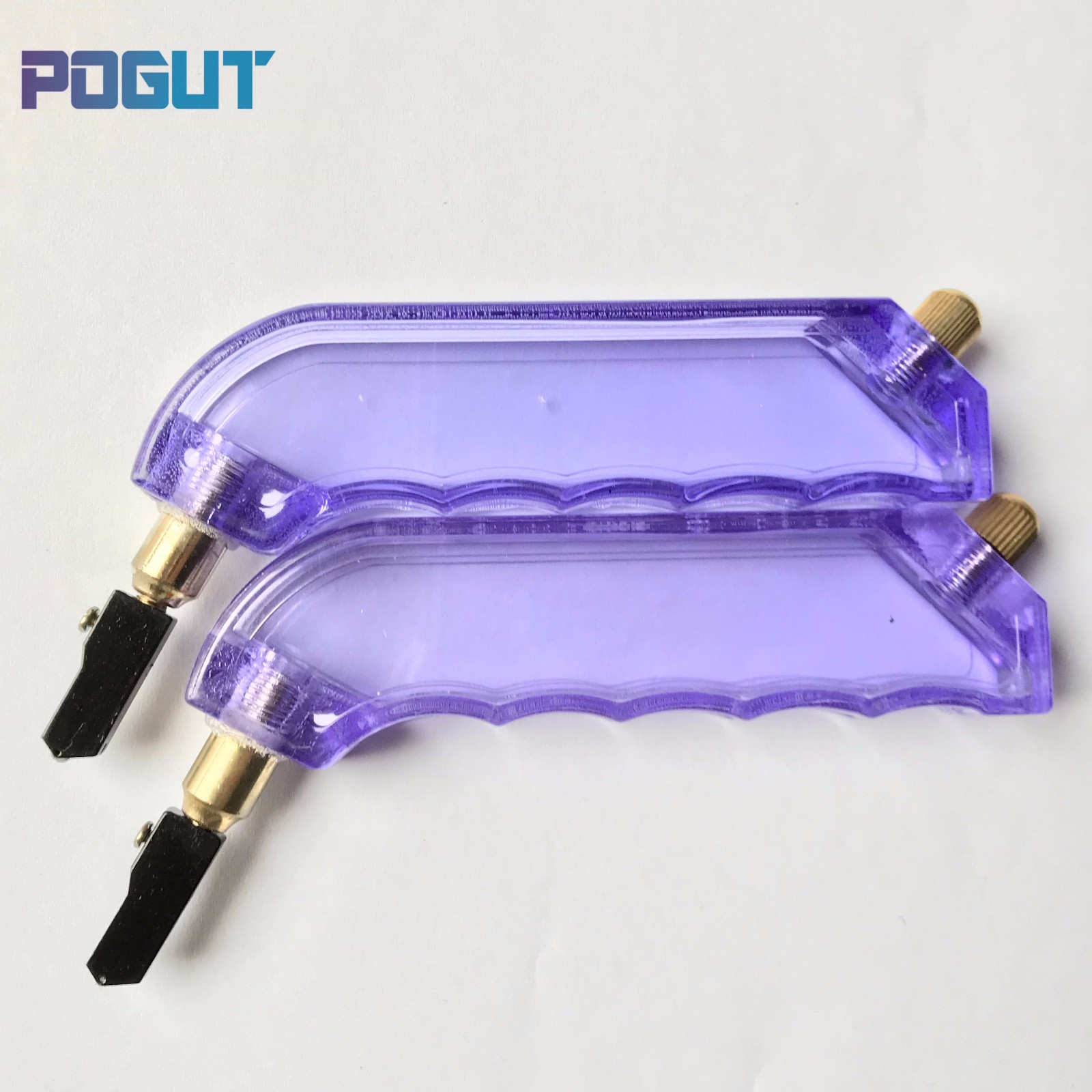 2 Pieces Pistol Grip Oiled Glass Cutter Stained Glass Cutting Art Tool 3-12mm
