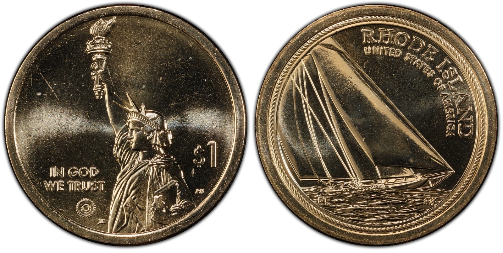 2022-D $1 Reliance Yacht RI Innovation Golden Dollar Coin Denver Mint AID14