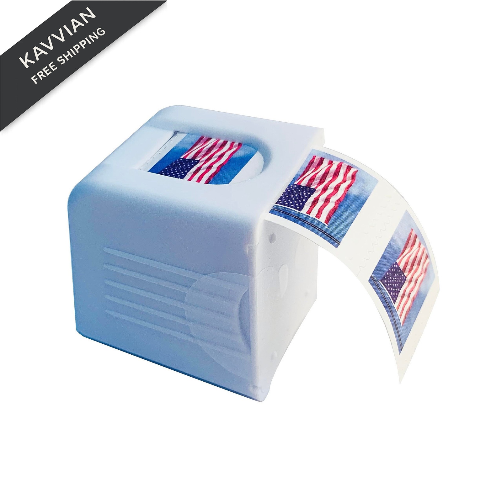 KUQILEY Stamp Roll Dispenser Postage ‎1.75 x 1.3 x 1.66 inches, White