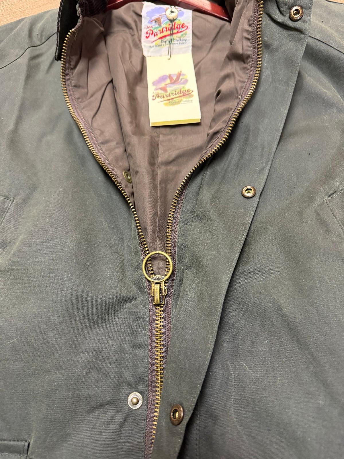 John Partridge Men's Landowner 8oz Waxed Jacket Sage Sz M Style 5320 UK Made