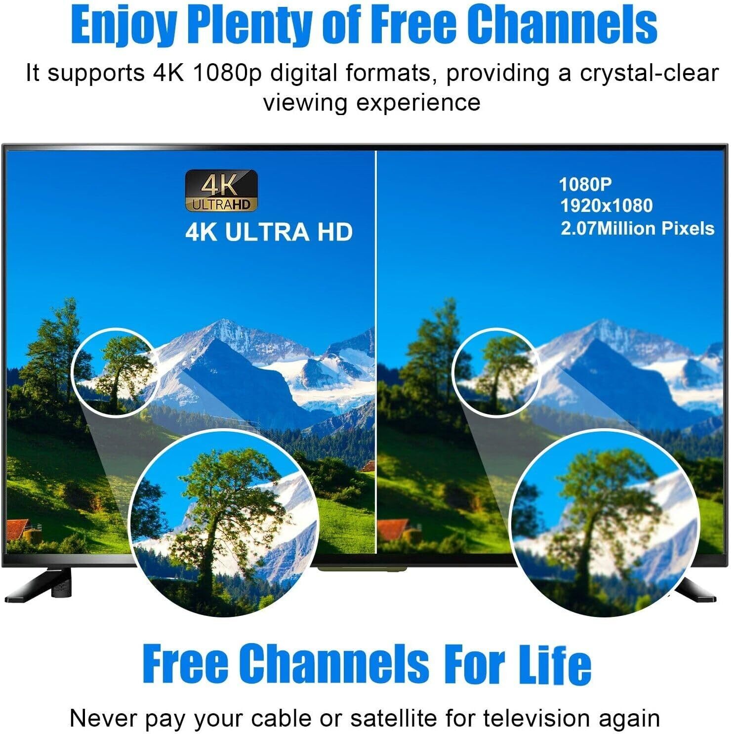 TV Antenna 5600 Miles Digital HDTV Amplified 4K 1080P Waterproof Outdoor Indoor