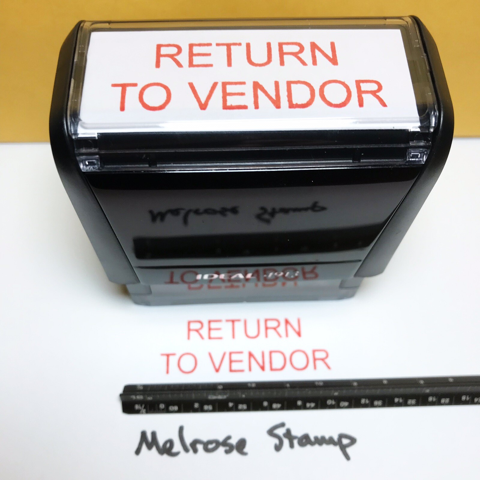 Return To Vendor Rubber Stamp Red Ink Self Inking Ideal 4913
