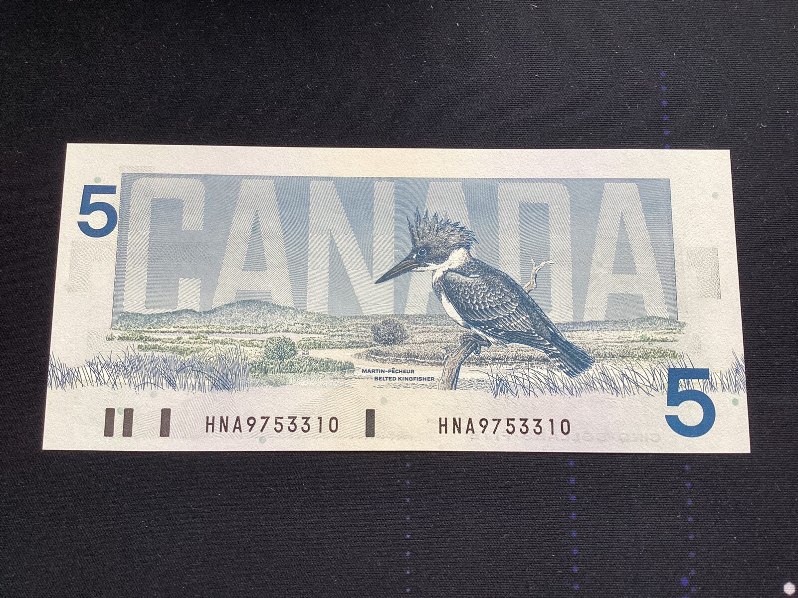 Canada $5 1986 bank note Bird Series