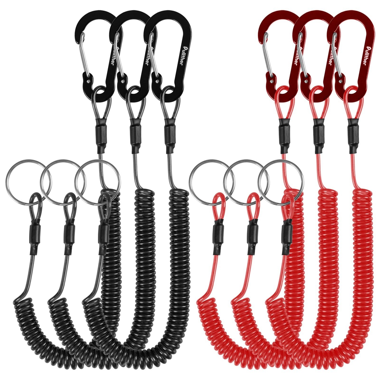 Coiled Lanyard,Fly Fishing Lanyard with Carabiner,Retractable Tool Lanyard,An...