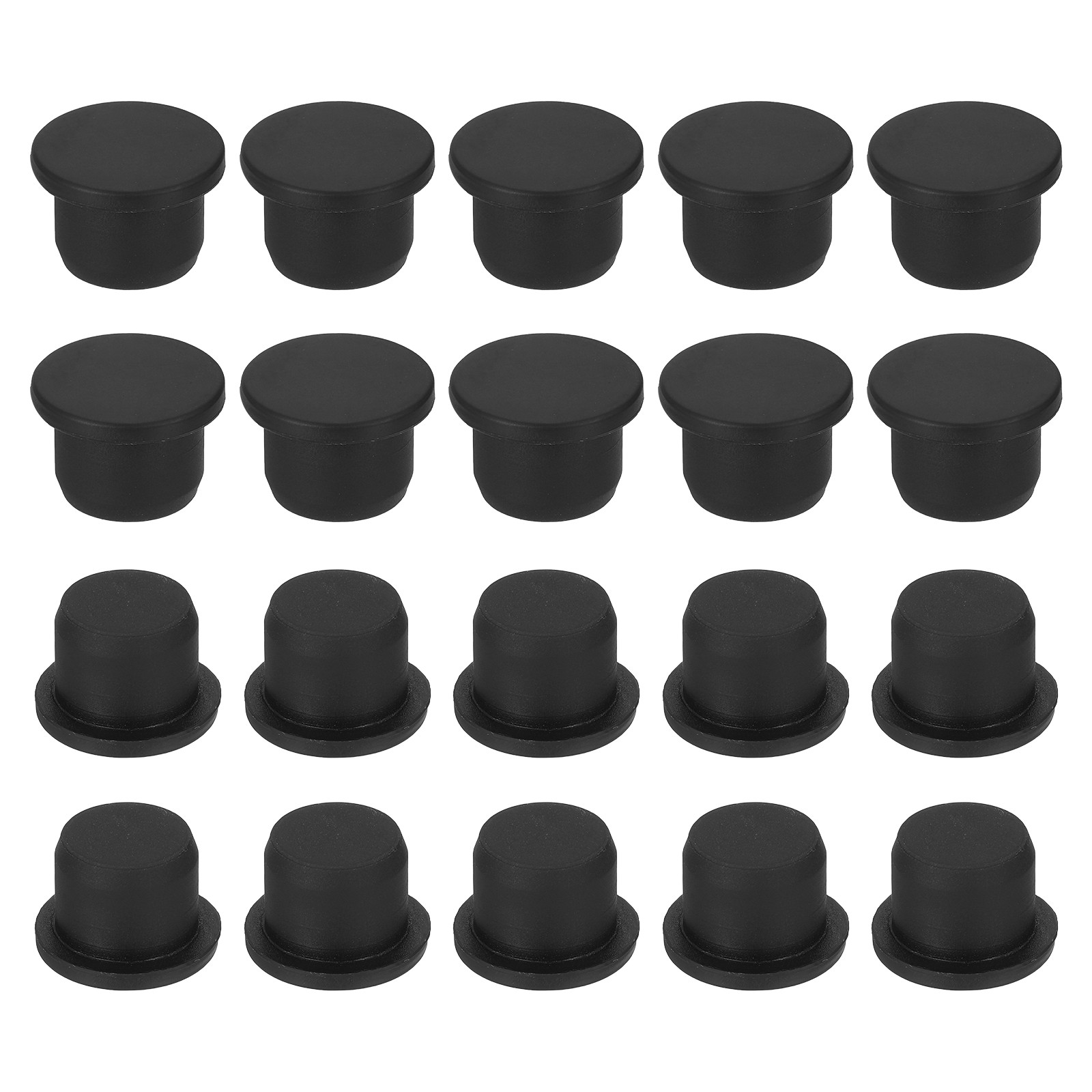 30-Pack Black Rubber Stopper Plugs, 14mm Plug Holes for 14mm/0.55-0.55" Hole