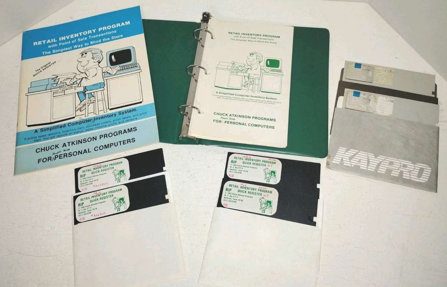 Retail Inventory Program RIP 1983 Chuck Atkinson + Manuals & 6 Disks Kaypro CP/M