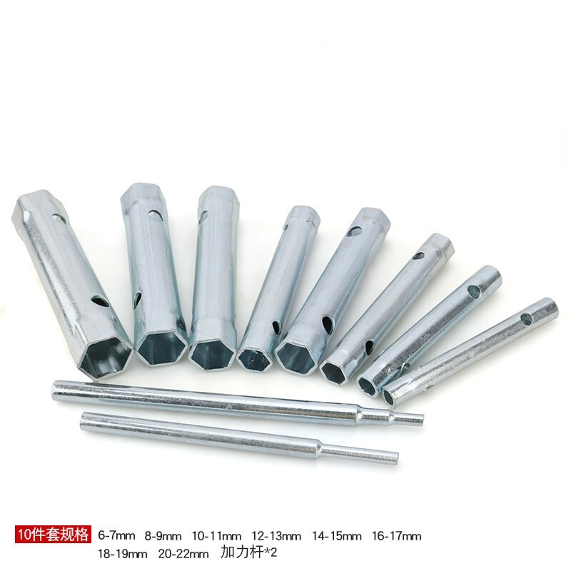 10 Pcs Downpipe Sink Faucet Hollow Hexagon Socket Wrench Casing Spanner Tool Set