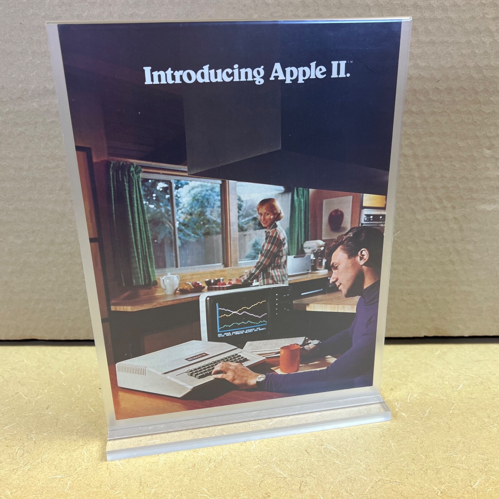 INCLUDES DISPLAY: "Introducing APPLE II" very FIRST COLOR ADVERTISEMENT RARE