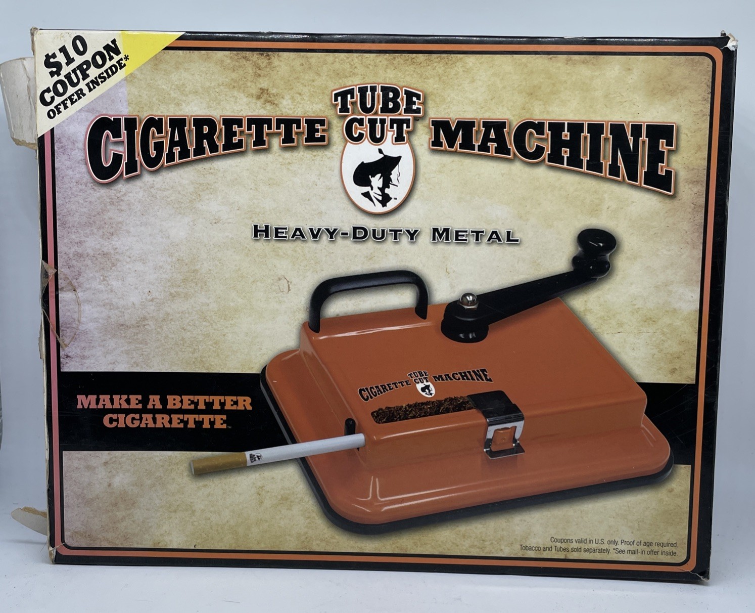 NEW Gambler Tube Cut Tabletop Cigarette Maker King Size And 100s Damaged Box NOS
