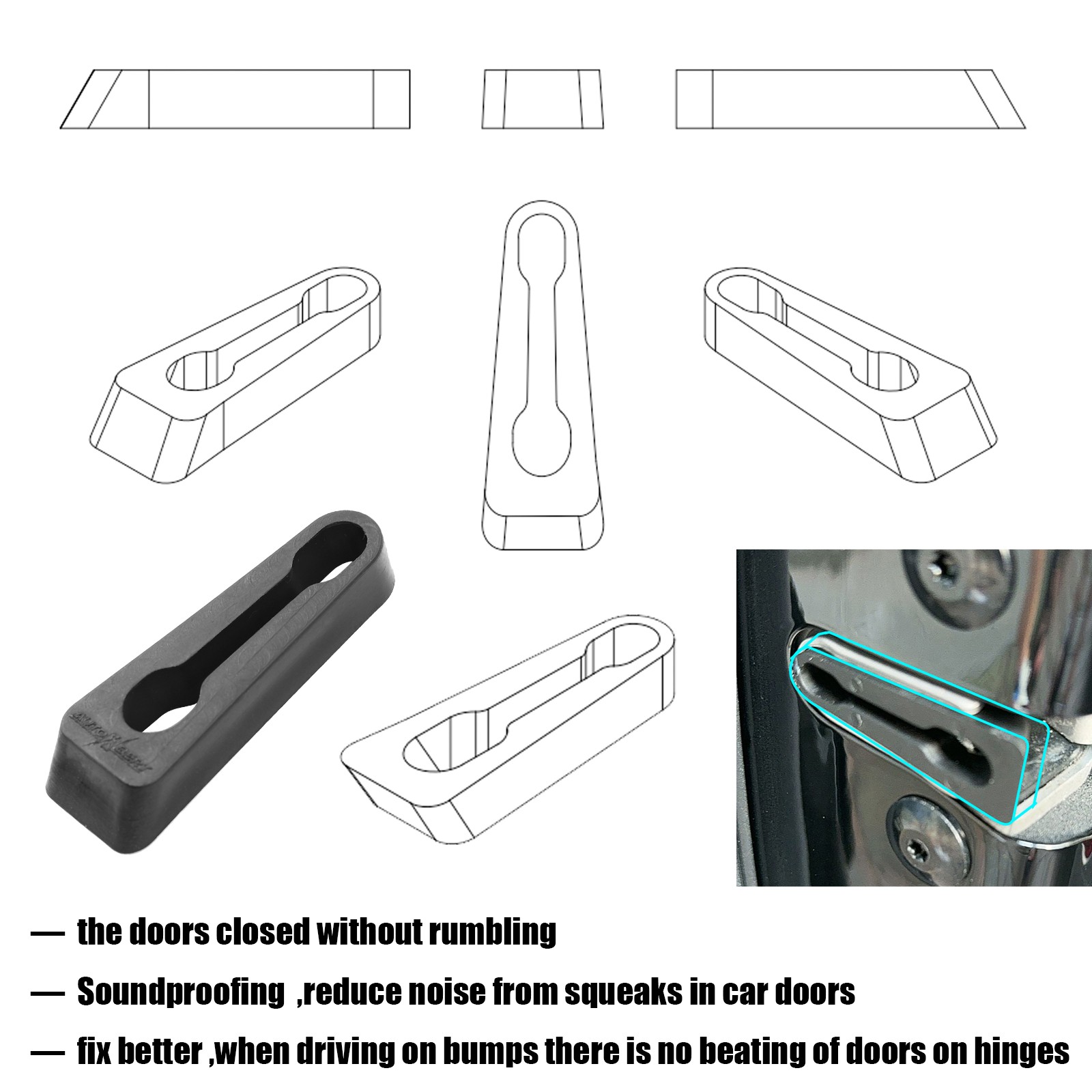 Door Striker Lock Buffer Damper For Tesla Model 3 Y Sound Noise Insulation,