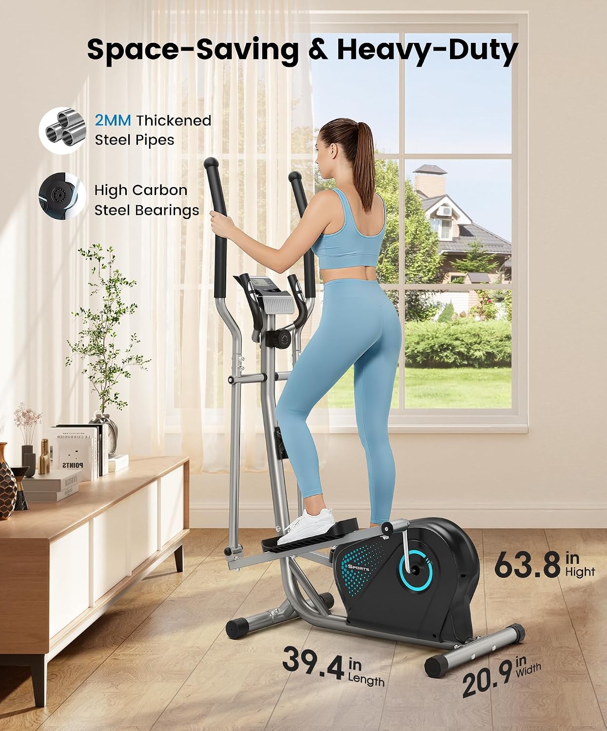 Elliptical Exercise Machine Ultra-Quiet Elliptical Machine Home 13.2LBS Flywheel