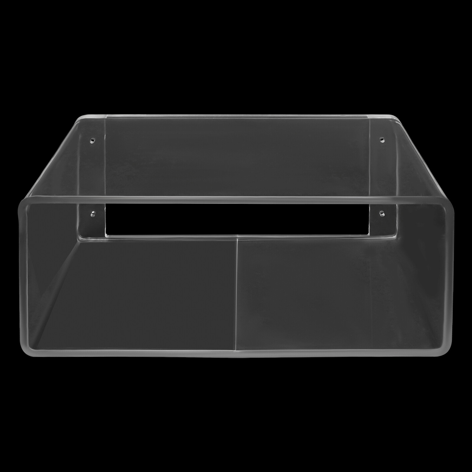 2Tiers Clear Acrylic Wall-Mounted Bedside Table Rectangular Floating Nightstand