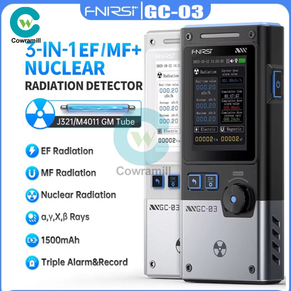 FNIRSI GC-03 3-IN 1 Electromagnetic Radiation Detector NR EF MF Meter GC-02