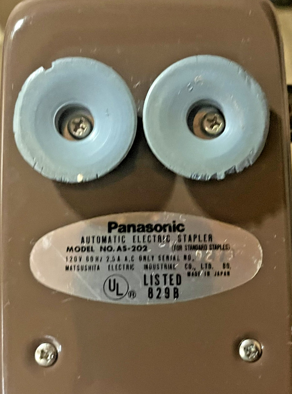 Panasonic AS-202 Automatic Electric Commercial Stapler Vintage