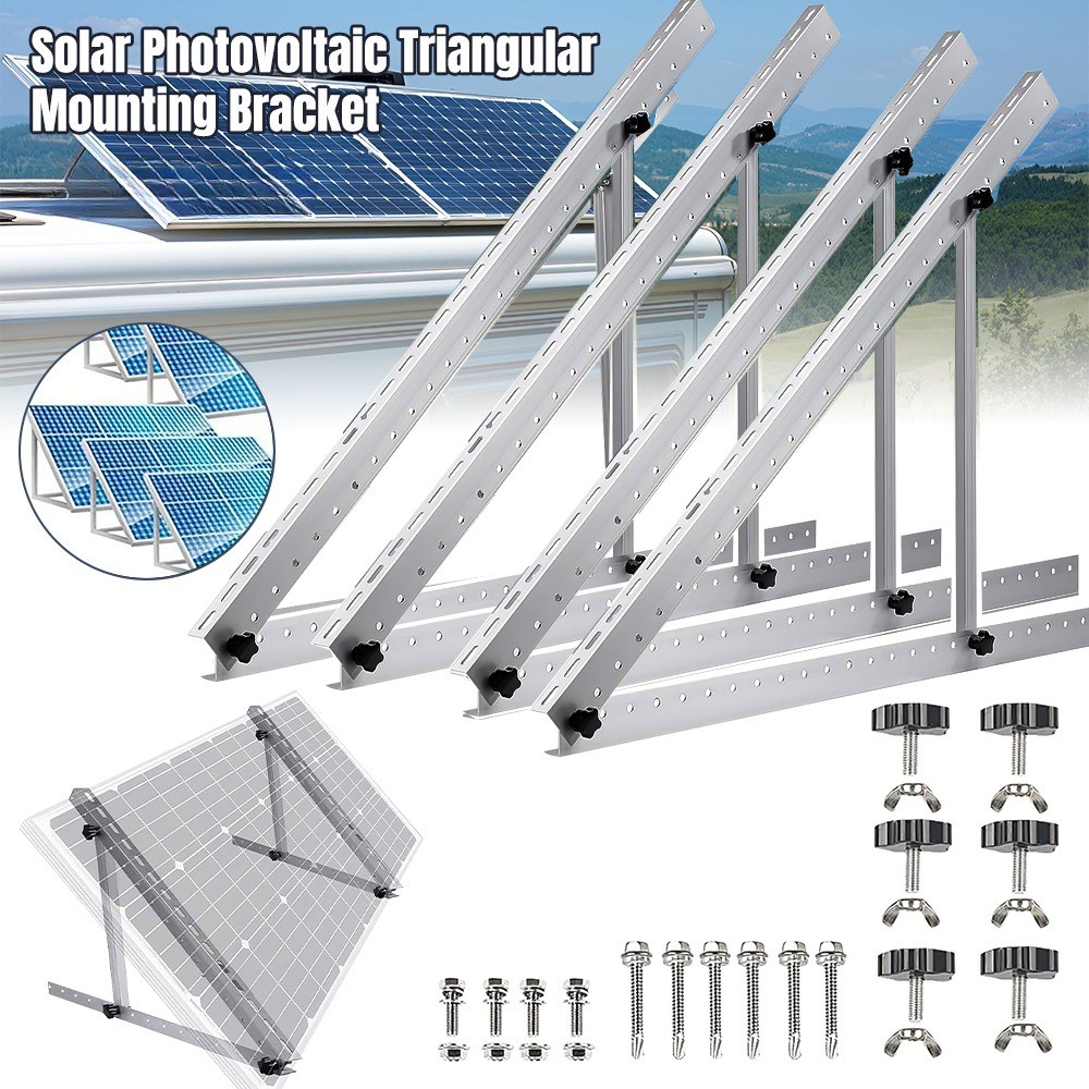 1-4Pairs Adjustable Solar Panel Mount Mounting Rack Bracket For Boat RV Roof