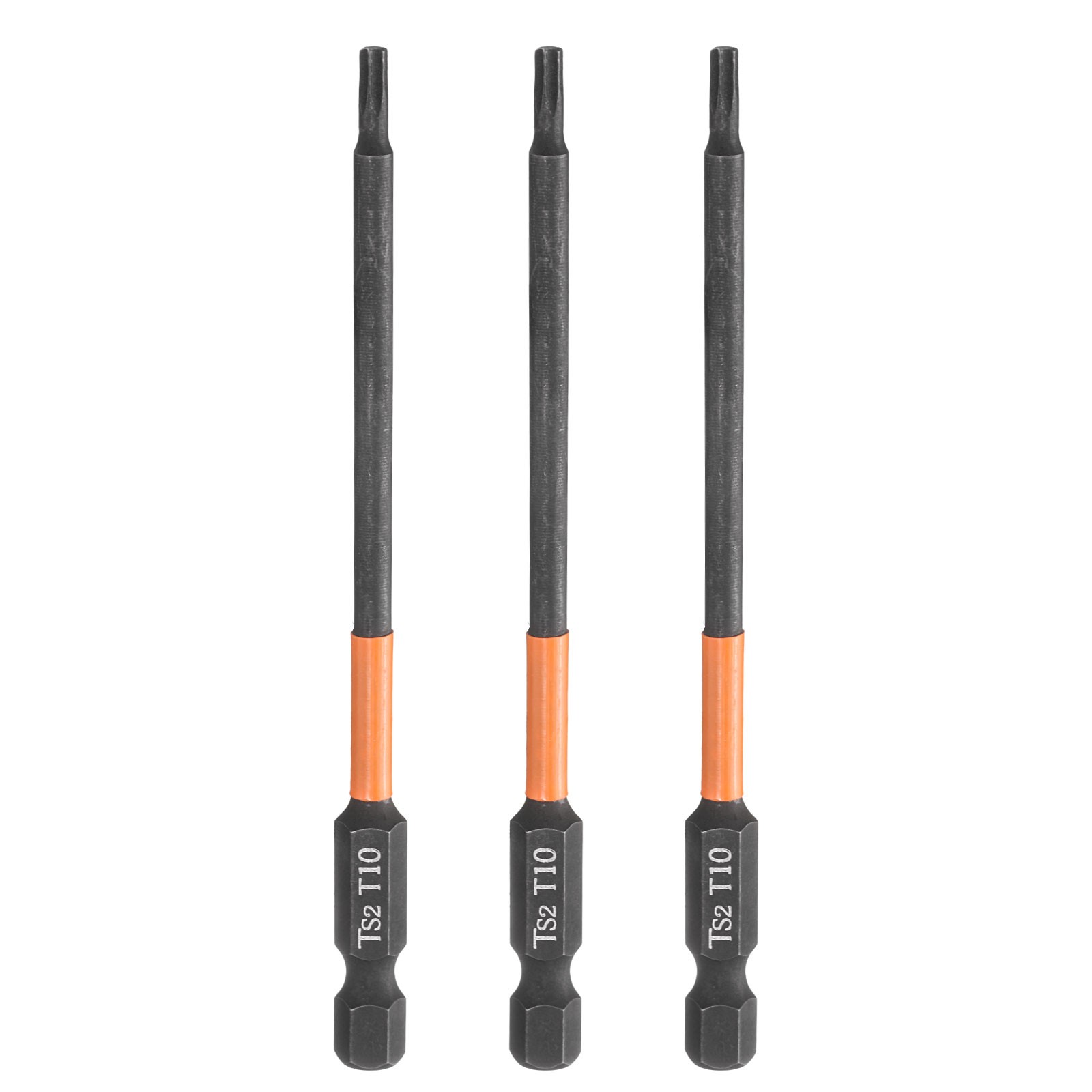 3pcs T10 Torx Head Screwdriver Bit 4" Long 1/4" Hex Shank Magnetic Screw Driver