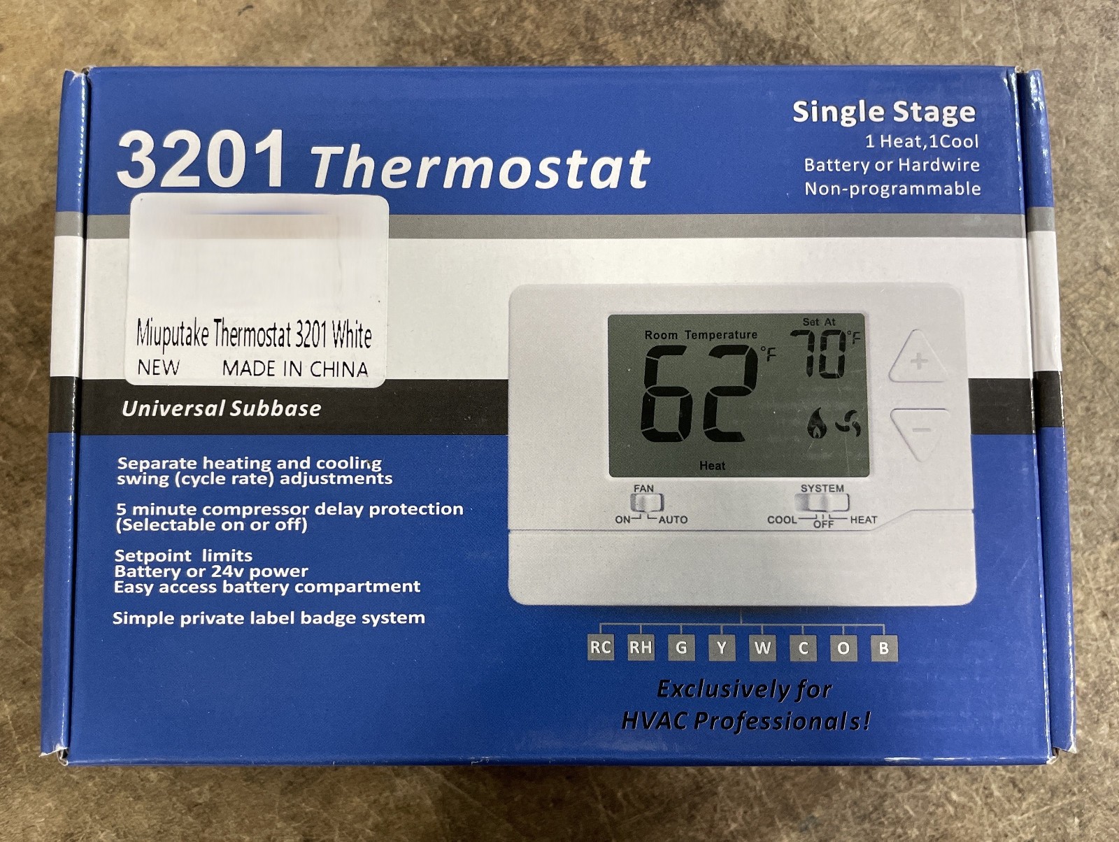 Miuputake 3201-White Thermostat for Home Non-Programmable Single-Stage Systems