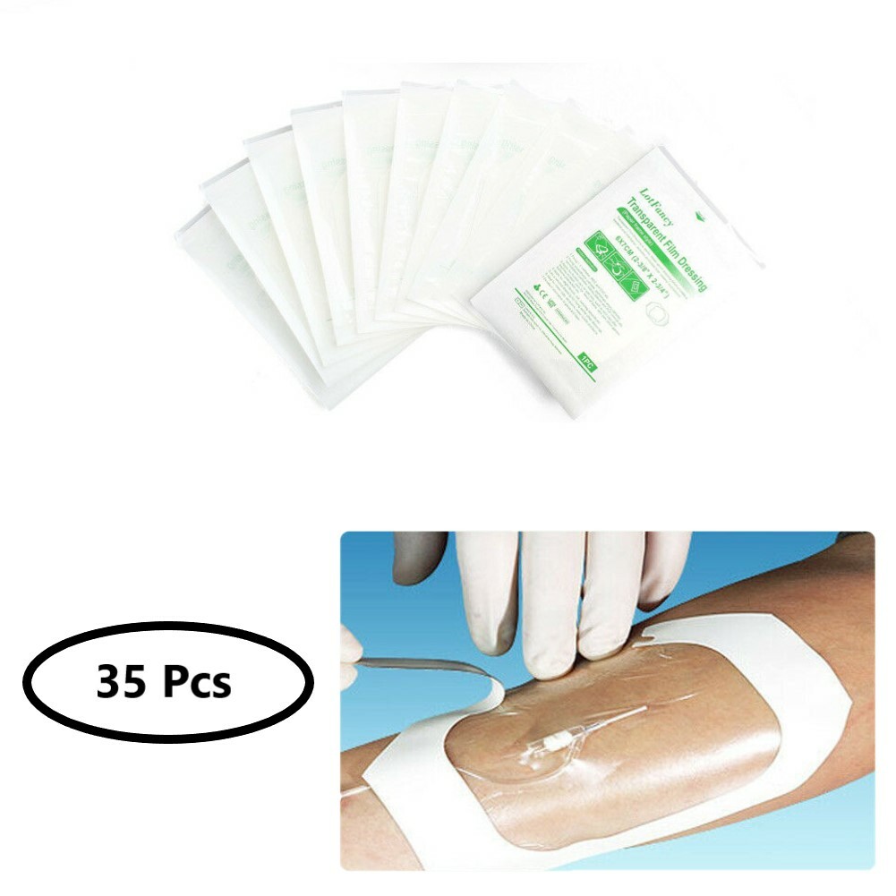 35Pcs Transparent Film Dressing (6x7cm) Wound Bandages Adhesive Patch Waterproof