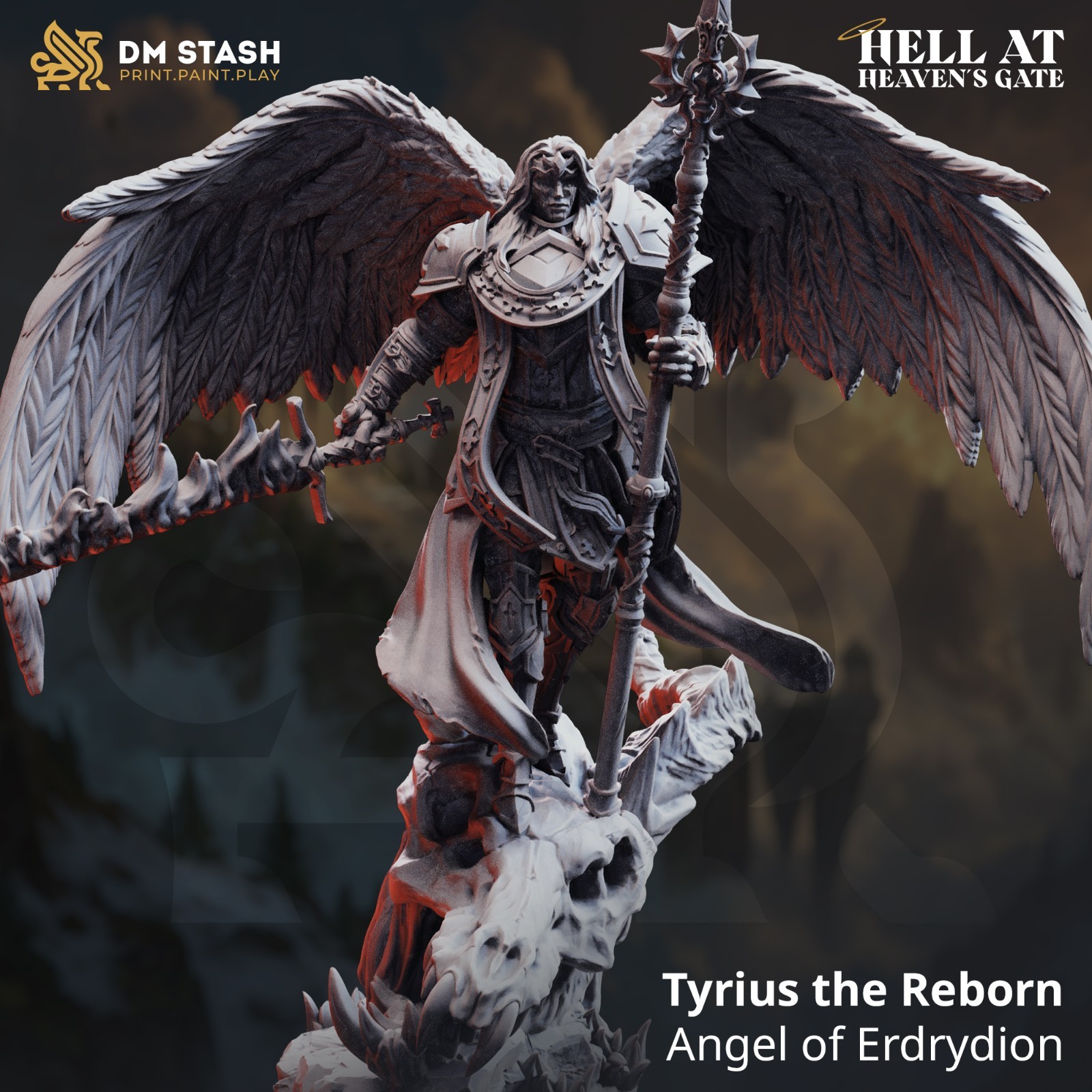 Dungeons & Dragons Tyrius the Reborn - Fighter Paladin Miniature - TTRPG DnD RPG