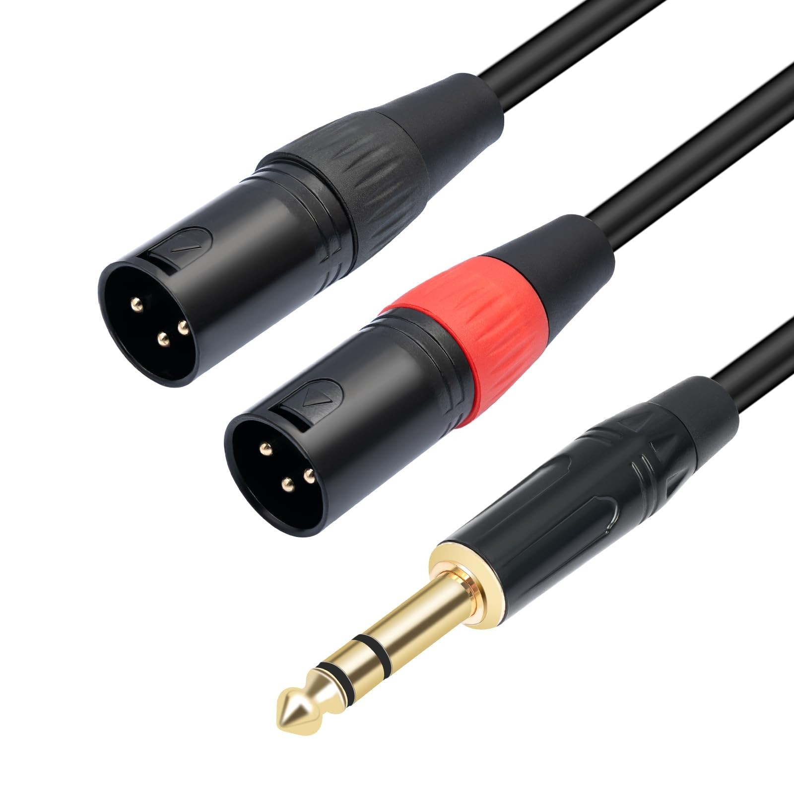 1/4 TRS to Dual XLR Male Y-Splitter Stereo Breakout Cable 1/4 inch(6.35mm) to...