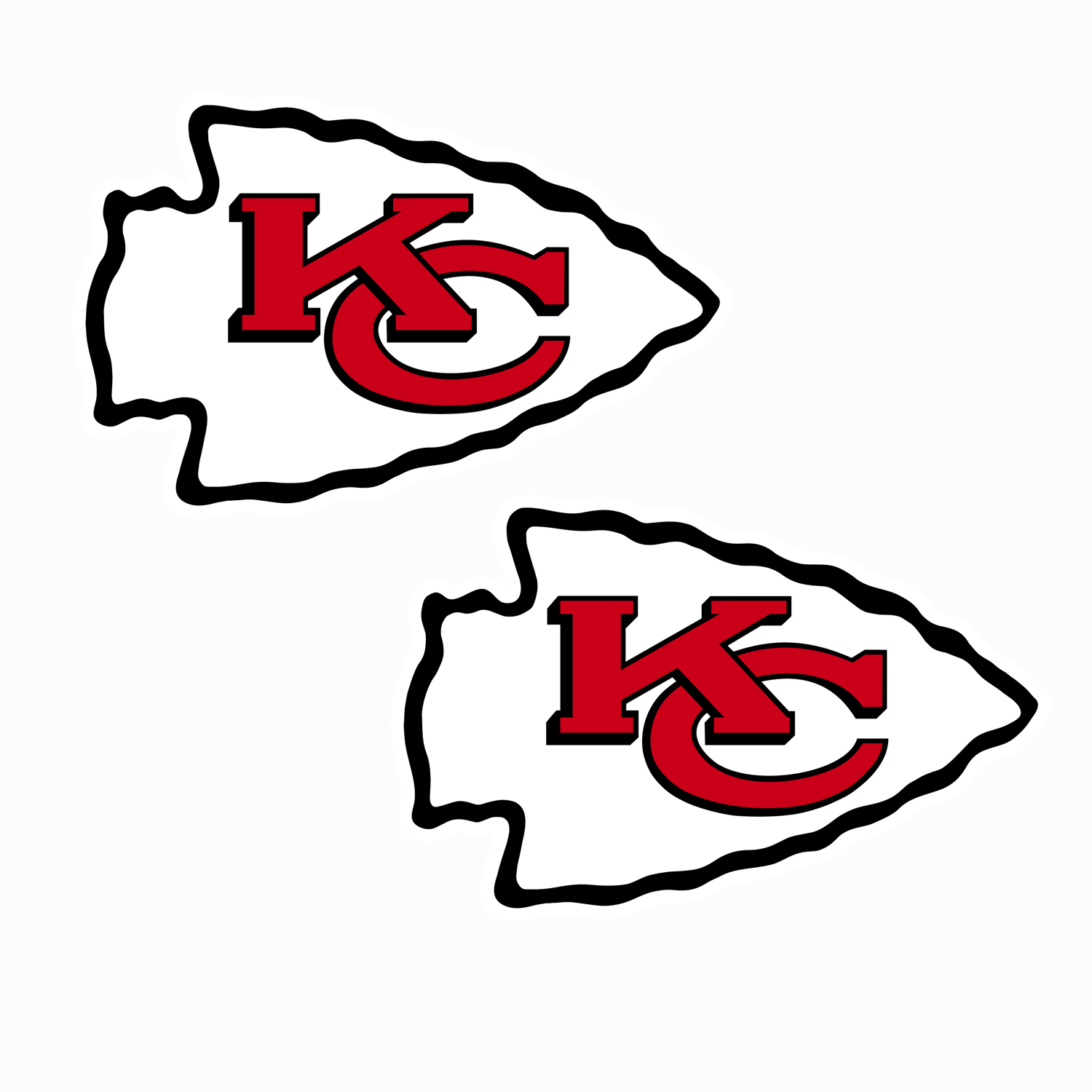 Set of 2  Kansas City Chiefs Cornhole Board Decals NEW "17 x 10"  indoor/outdoor