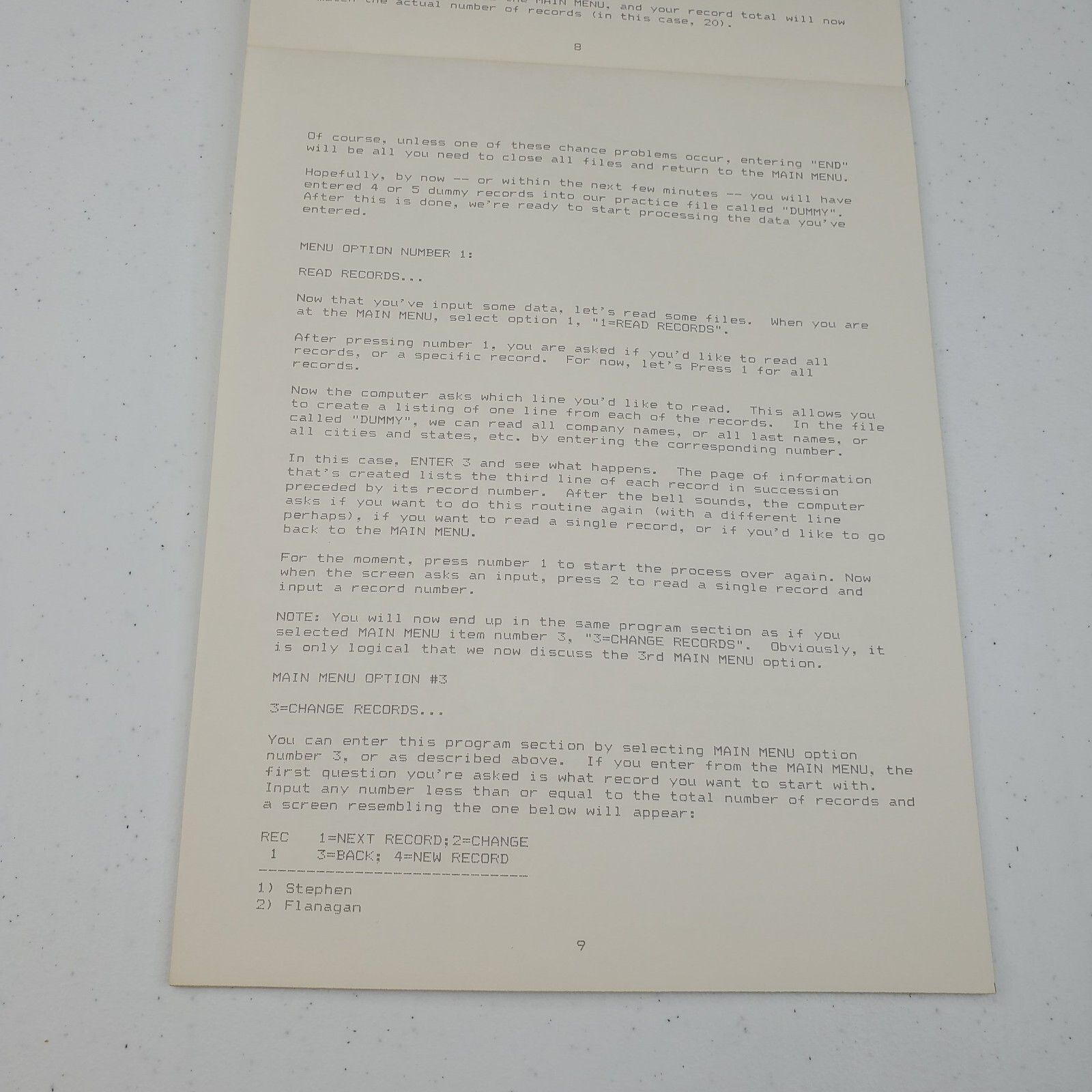 TI-99/4A Data Base 1 Computer Game Manuel Instructions Only Guide SPC Software
