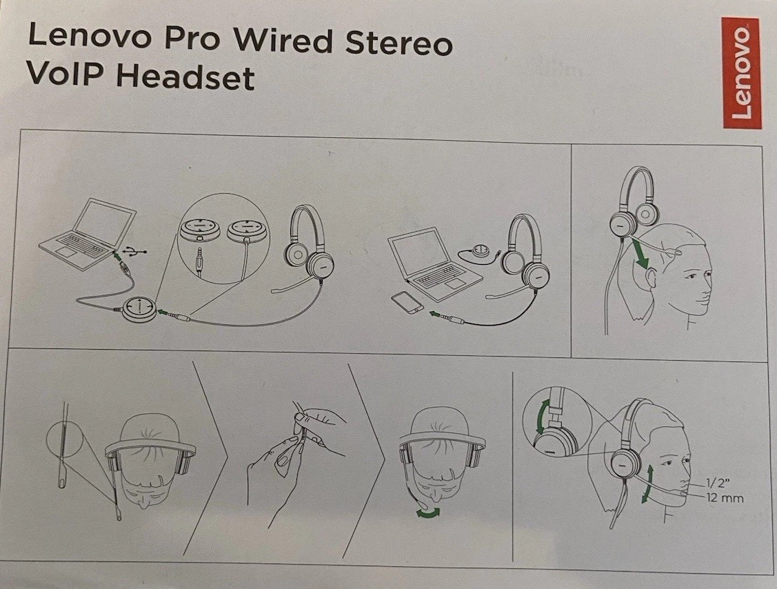 Lenovo Pro Wired Stereo VoIP Headset with Control Unit, Case, & Box Jabra