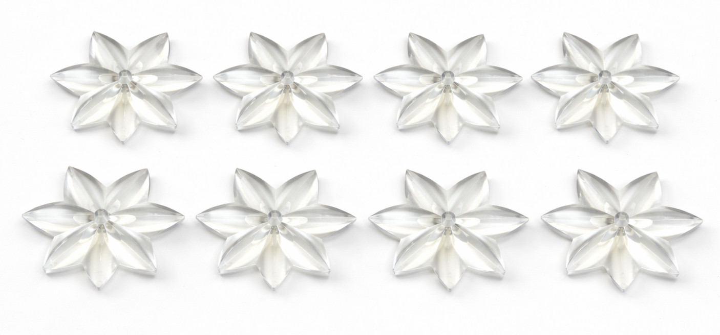 1.6 inch Czech Crystal Center Hole 8-Point Star Chandelier Part Clear LOT OF 10
