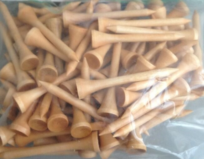 100 Ct Professional Tee 2 1/8" Wood Tees NATURAL Color
