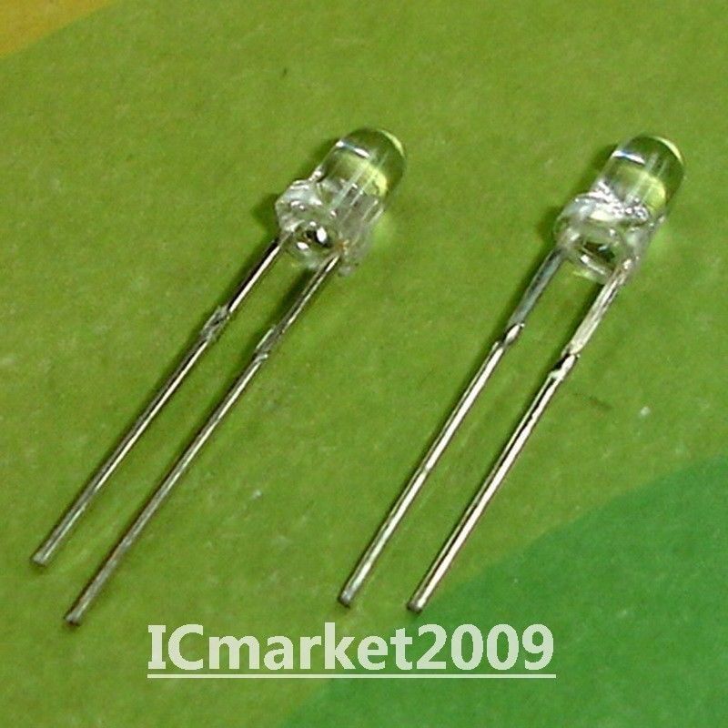 200 PCS LED 3MM 2 Pin Round Green LED Light Emitting Diode Lamp NEW